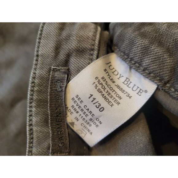 Judy Blue Jeans Women's 30 Olive Green Wide Leg High Rise Garment Dyed High Rise - Picture 5 of 5